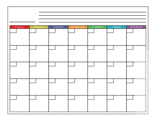 OEM Dry Erase Monthly Magnetic Fridge Calendar Planner افقی