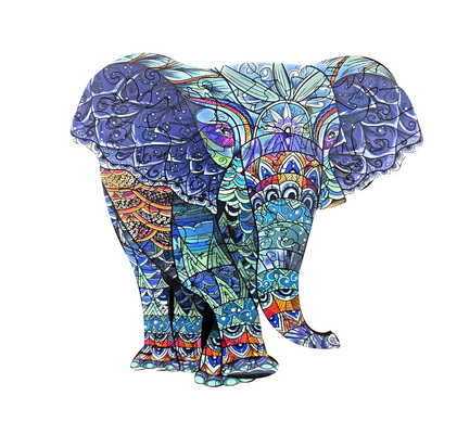 پازل اره منبت کاری اره مویی فیل چوبی کف رنگارنگ به شکل حیوانات برای کودکان 3 ساله
