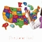 44 قطعه نقشه مغناطیسی ایالات متحده آمریکا پازل جغرافیای سرگرم کننده برای کودکان سنین 4+