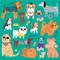پازل اره منبت کاری اره مویی مغناطیسی Cats Dogs 6.5 x 6.5 اینچی چند رنگ